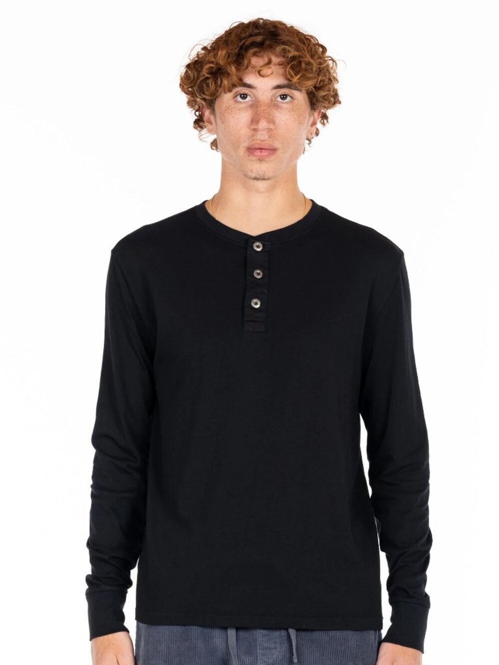 Original Paperbacks Black LS Henley/11247